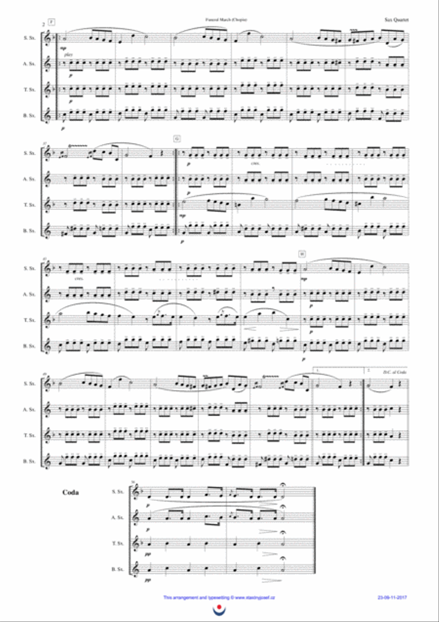 Funeral March (Chopin) Funeral March (Chopin) Woodwind Quartet scores gallery preview page 2
