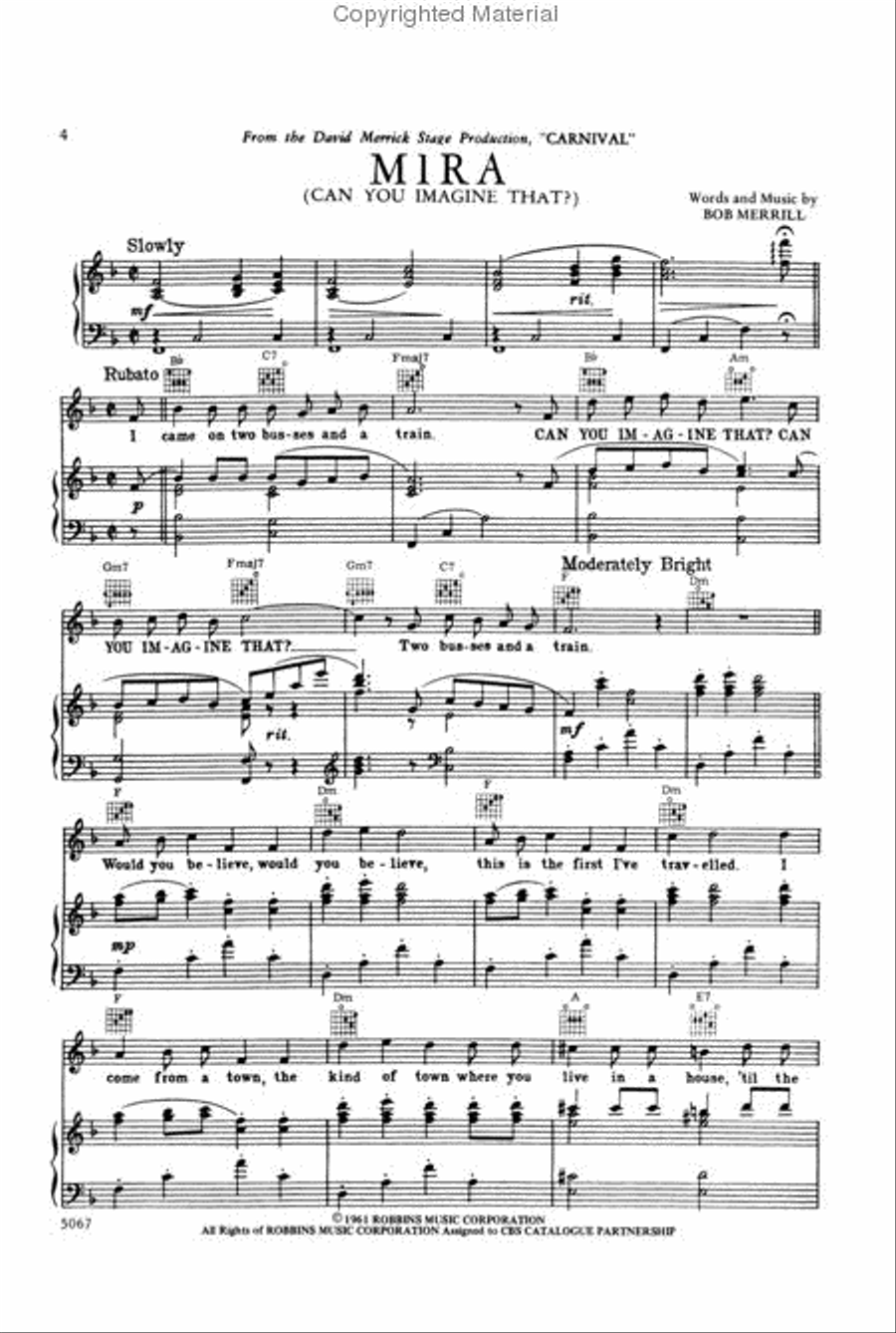 Carnival - Vocal Selections Piano, Vocal, Guitar scores gallery preview page 3