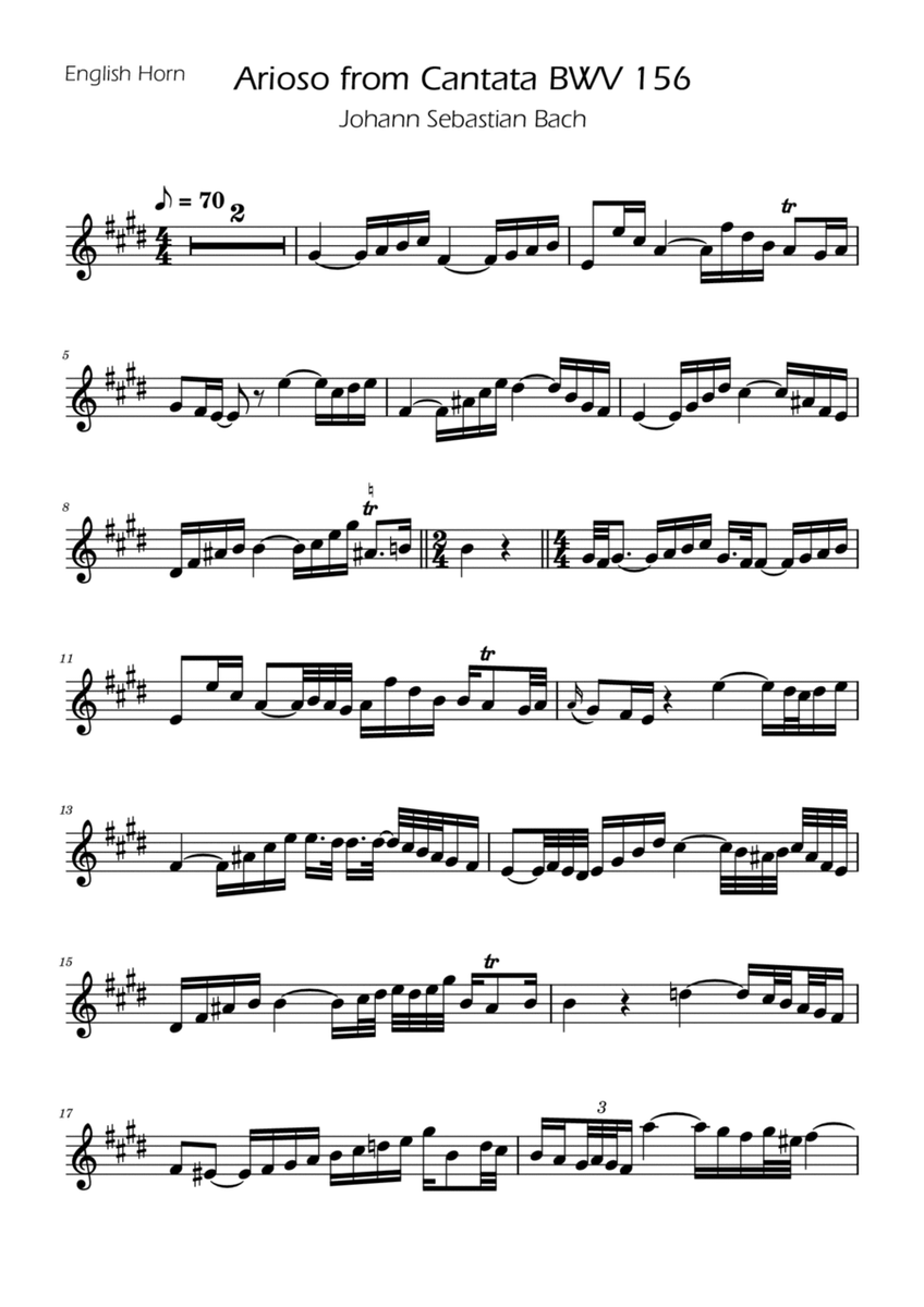 Arioso BWV 156 - English Horn Solo image number null