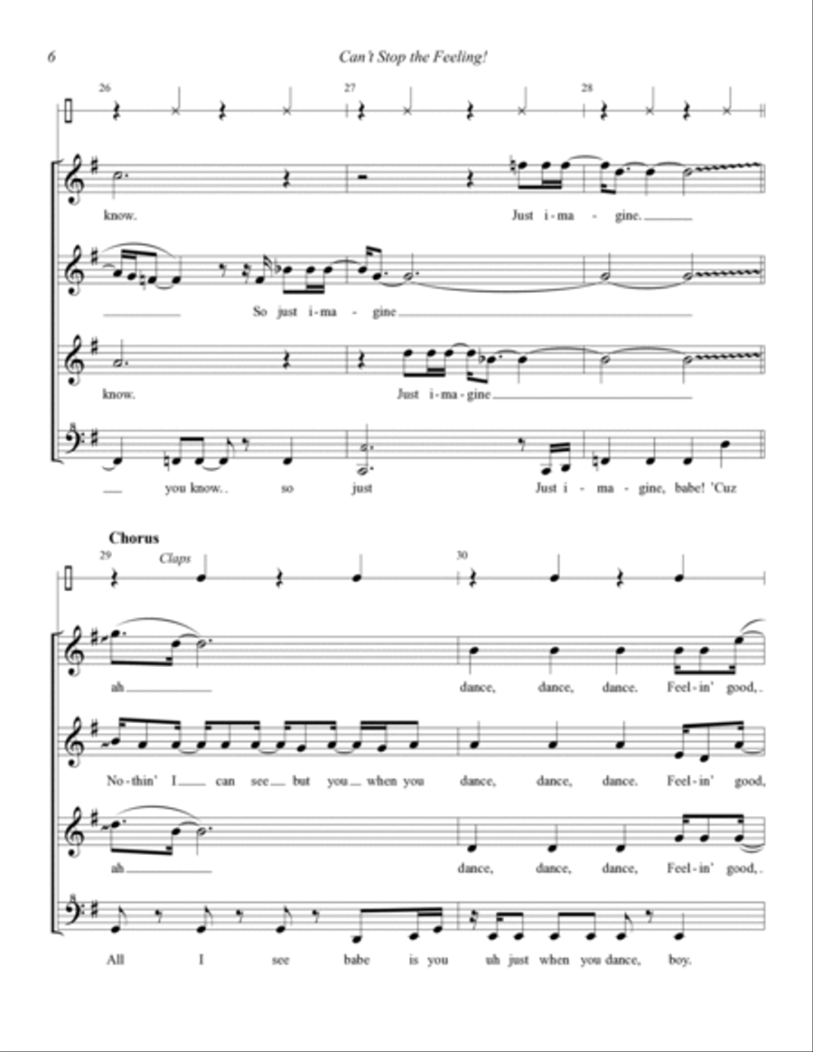Can't Stop the Feeling! (arr. Aaron Dale) SSAA scores gallery preview page 6