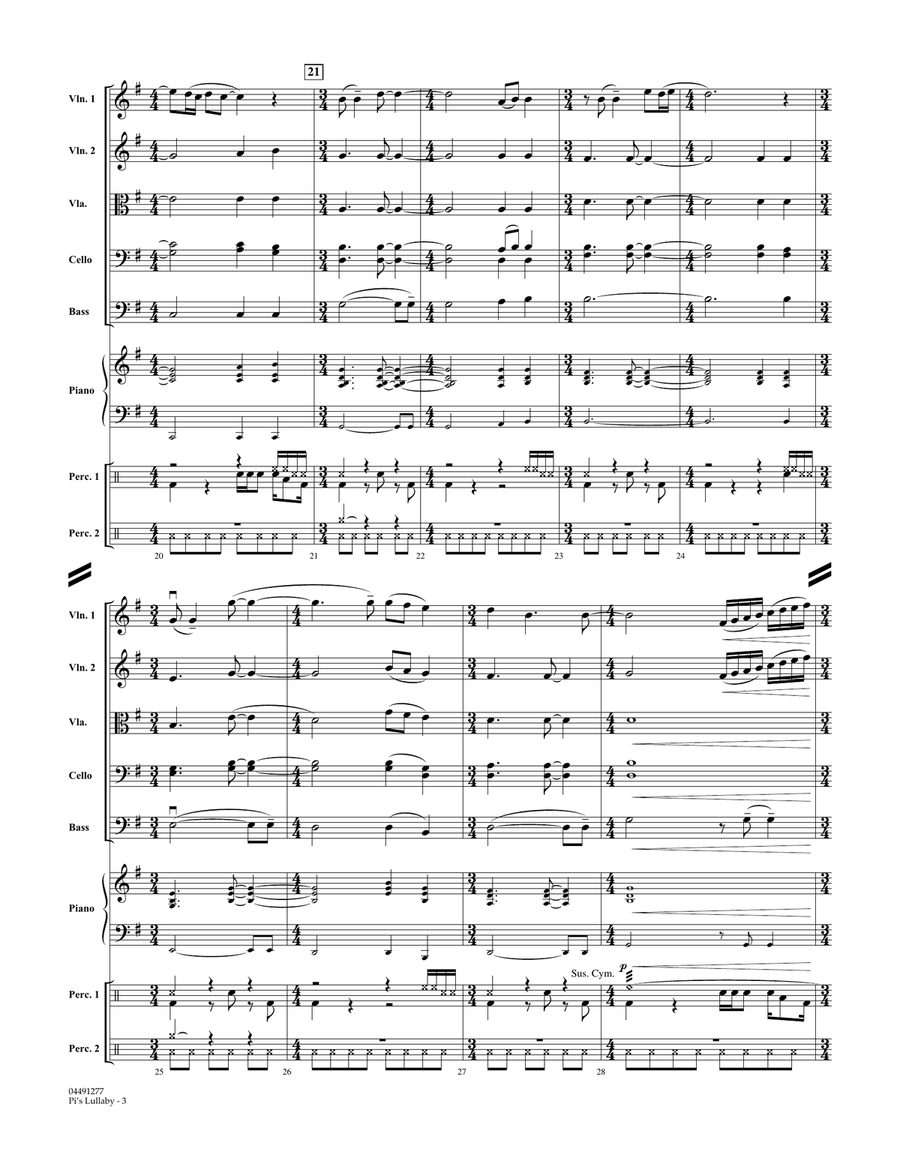 Pi's Lullaby (from Life of Pi) - Conductor Score (Full Score) Orchestra scores gallery preview page 3