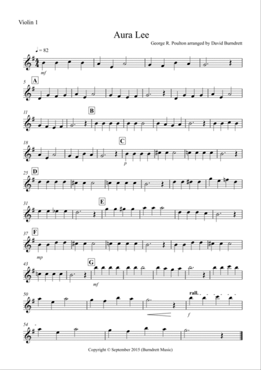 Aura Lee for Violin Trio Aura Lee for Violin Trio Violin Solo scores gallery preview page 3