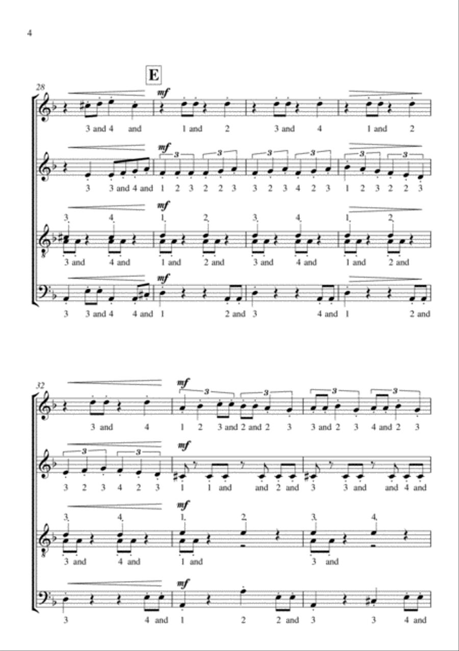 Counting Music (for SATB / choir - a capella) 4-Part scores gallery preview page 5