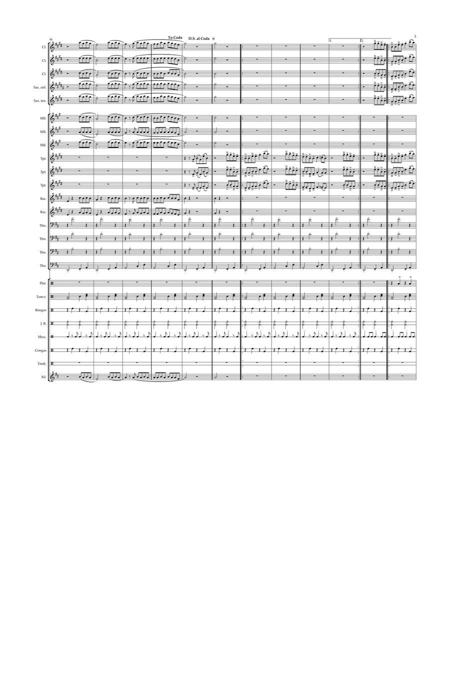 Con zapatos de tacon Con zapatos de tacon Concert Band scores gallery preview page 5