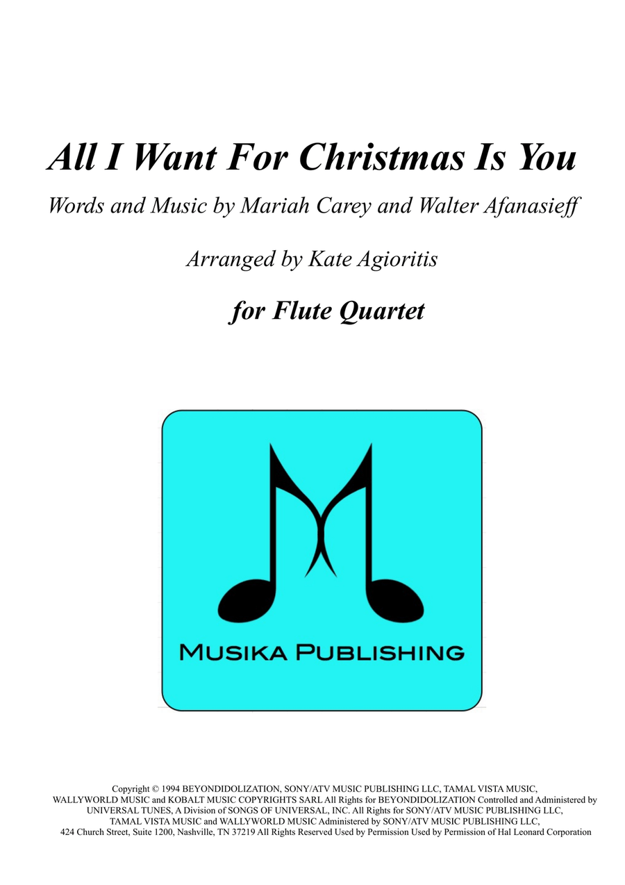 All I Want For Christmas Is You Flute Quartet scores gallery preview page 1