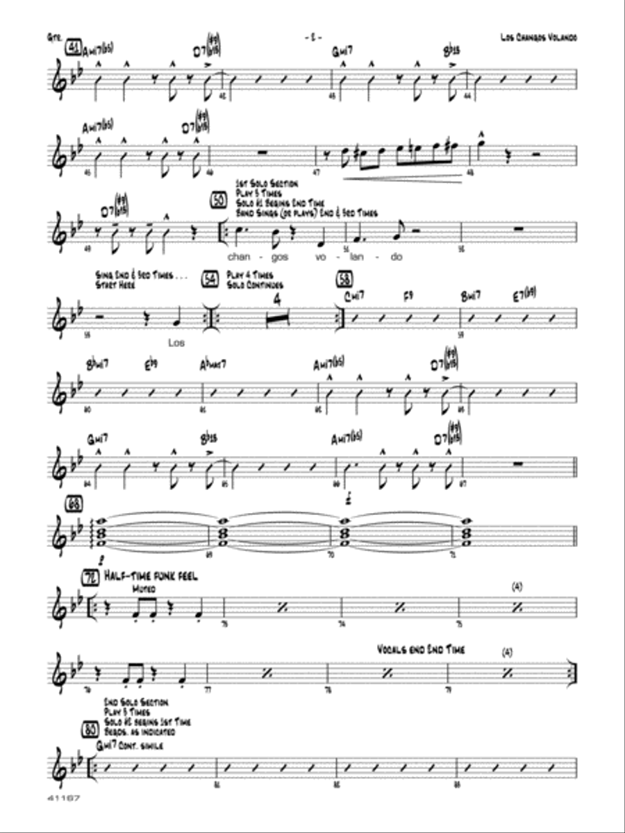 Los changos volando: Guitar Jazz Ensemble scores gallery preview page 2
