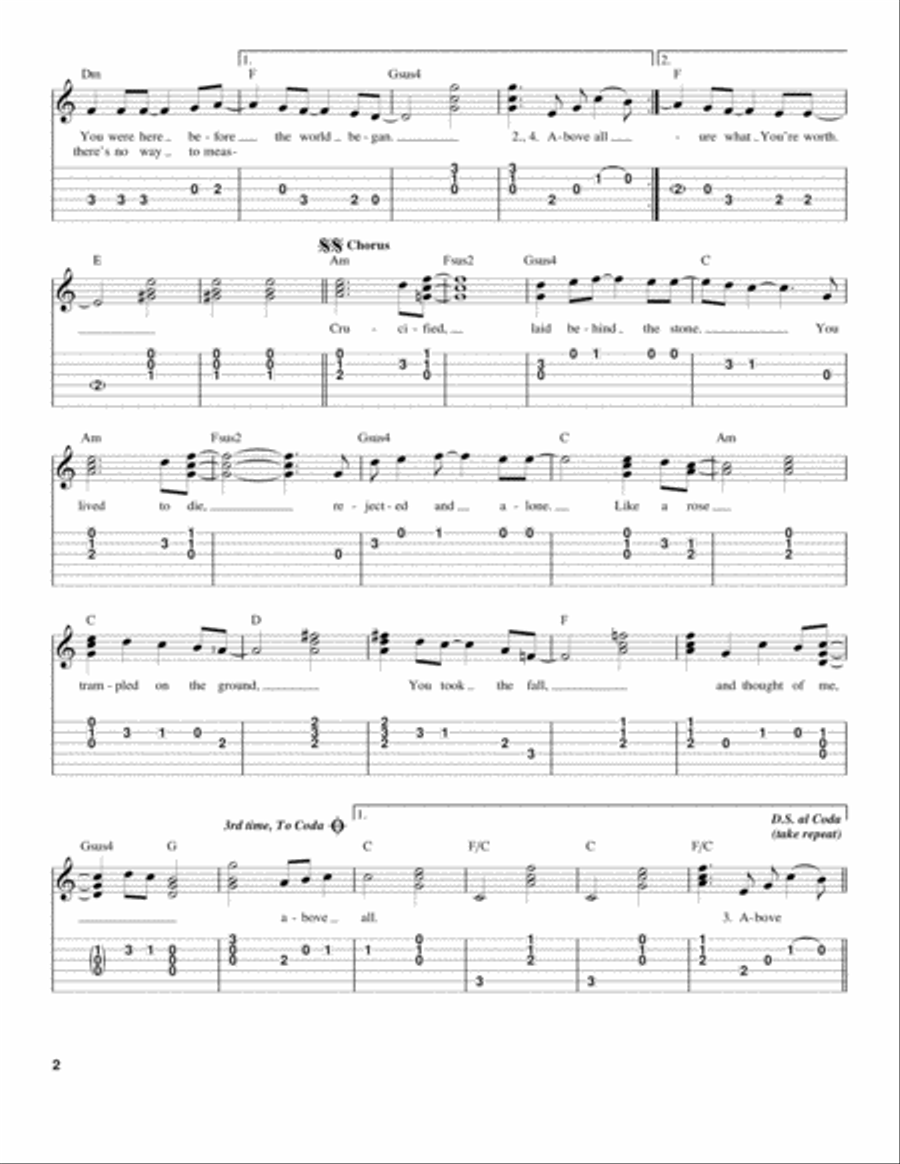 Above All Acoustic Guitar scores gallery preview page 2
