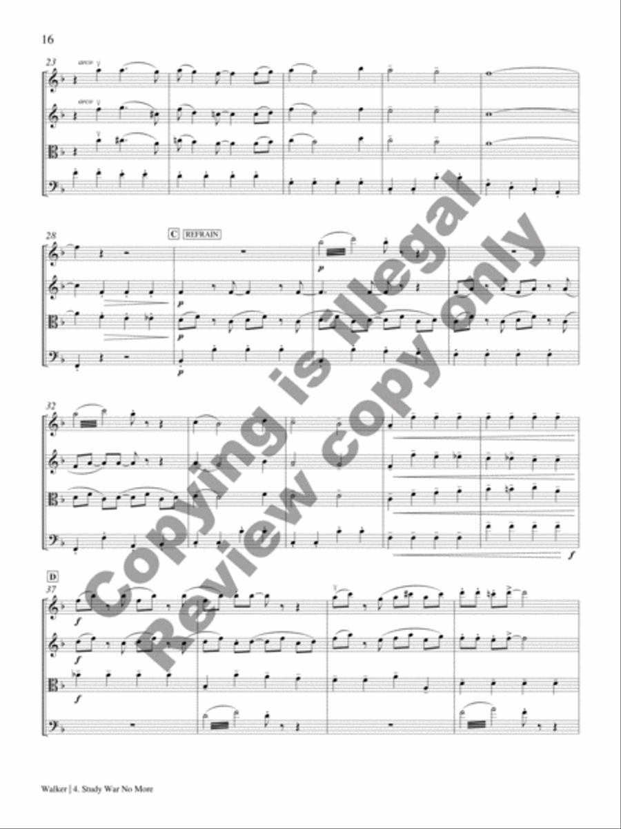 The Dove and Other Songs of Peace String Quartet scores gallery preview page 11