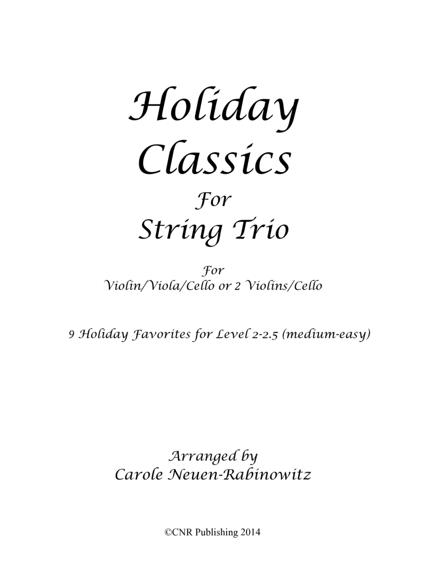 Holiday Classics for String Trio String Trio scores gallery preview page 1