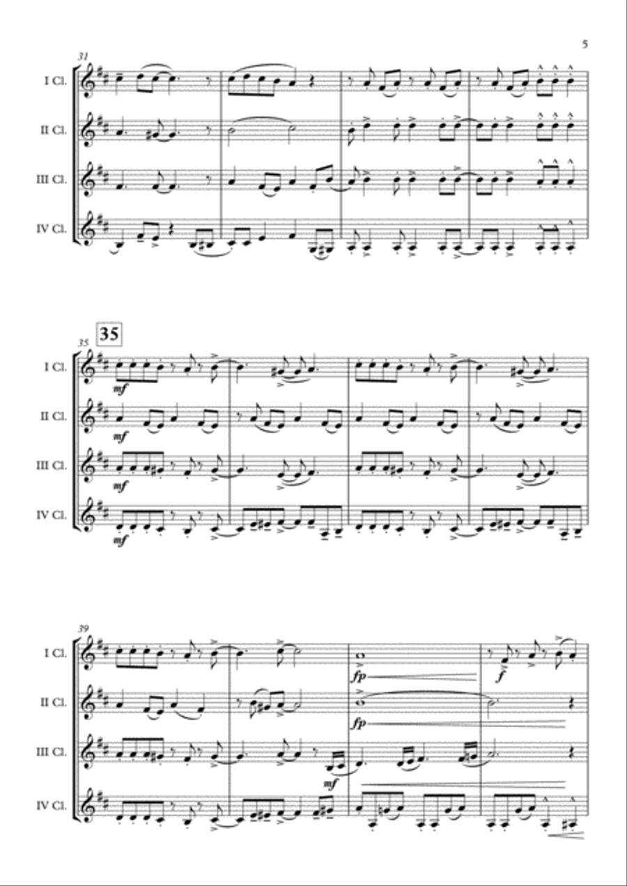 September Clarinet Quartet scores gallery preview page 6