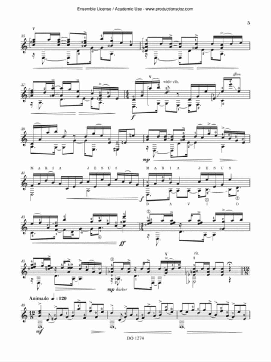 David's Portrait David's Portrait Classical Guitar scores gallery preview page 5