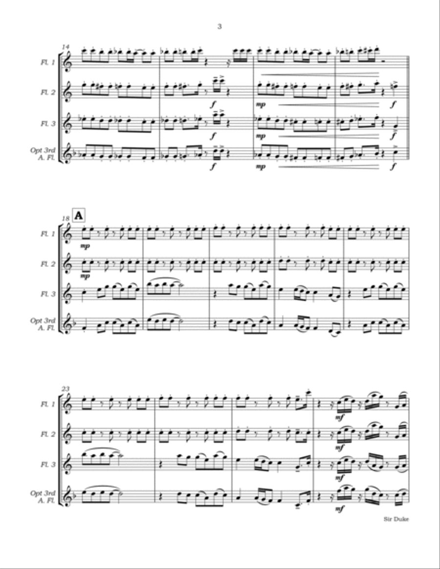 Sir Duke Sir Duke Flute Trio scores gallery preview page 6