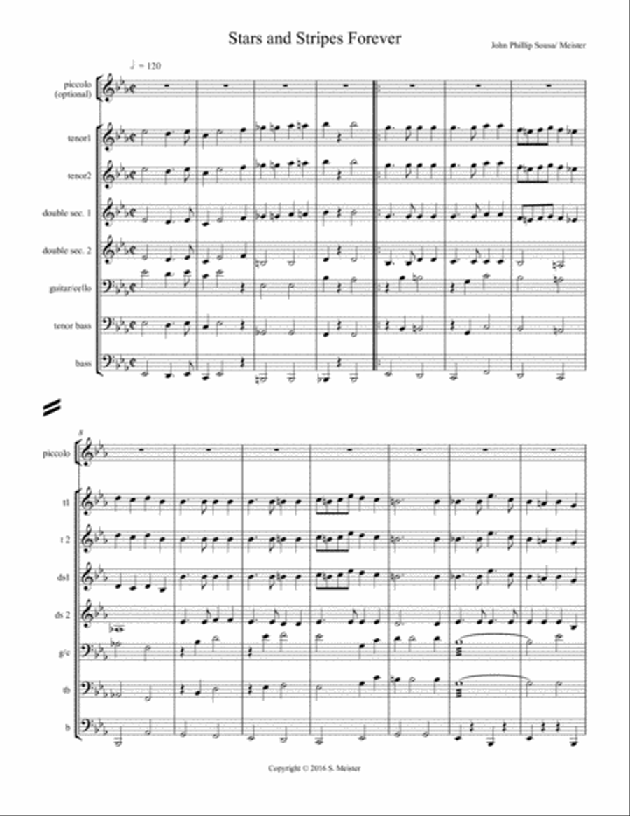 Stars and Stripes Forever for Steel Band and optional piccolo(s) Steel Drum Band scores gallery preview page 1