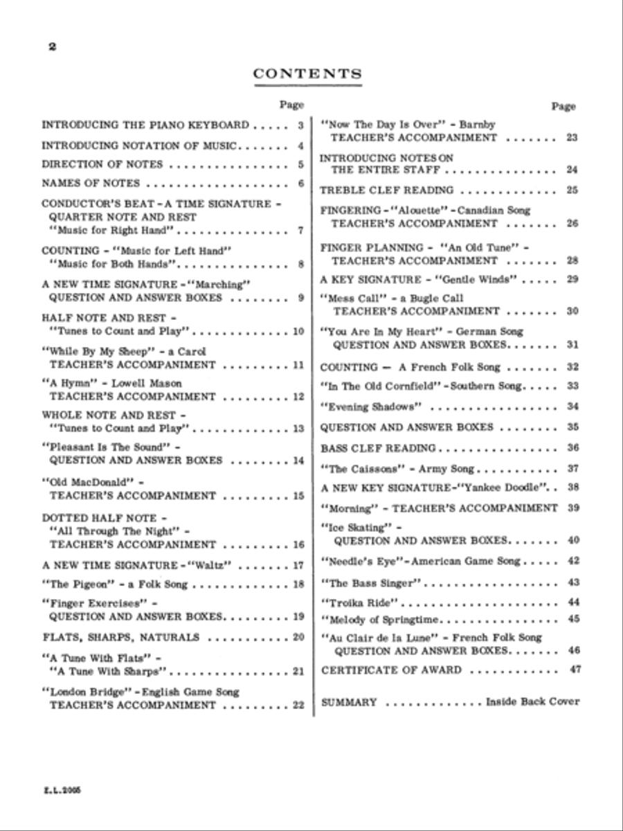 Belwin Piano Method, Book 1 Piano Method scores gallery preview page 3