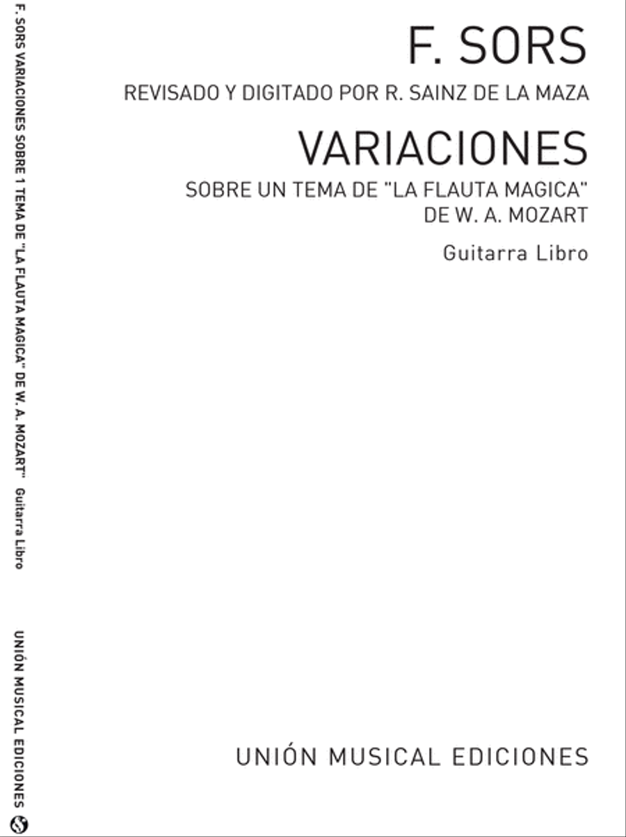 Variations On A Theme Of Mozart (Magic Flute) Acoustic Guitar scores gallery preview page 1