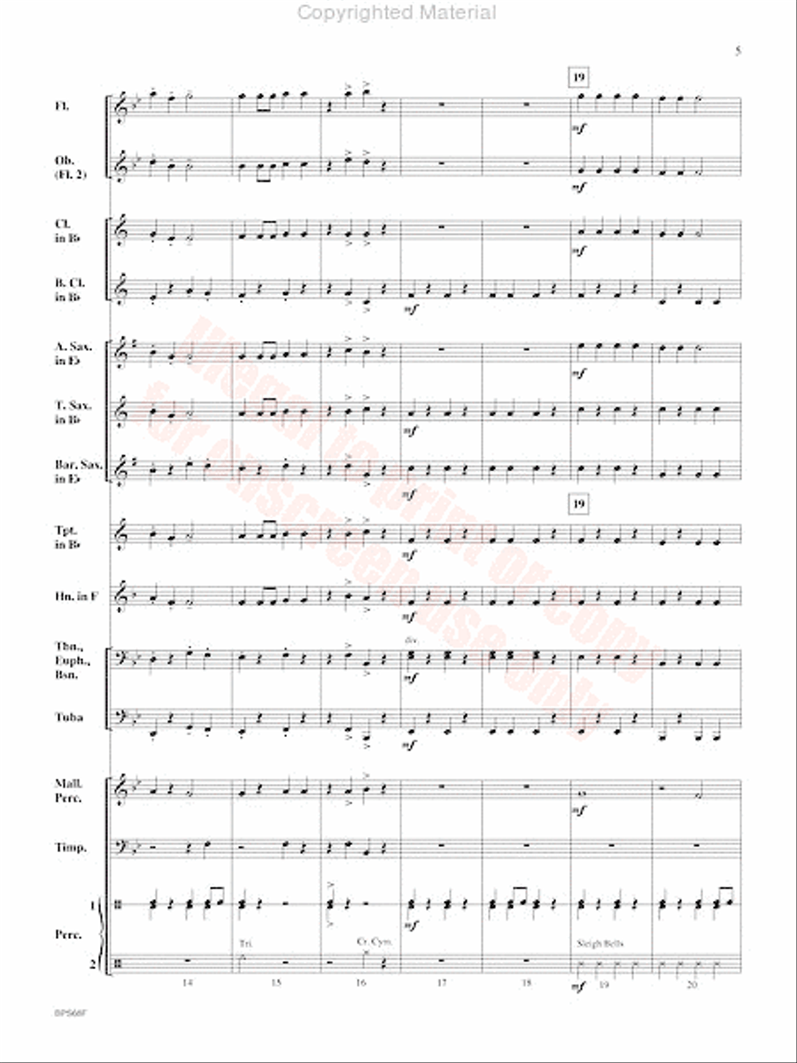 Santa's Toy March Concert Band scores gallery preview page 6
