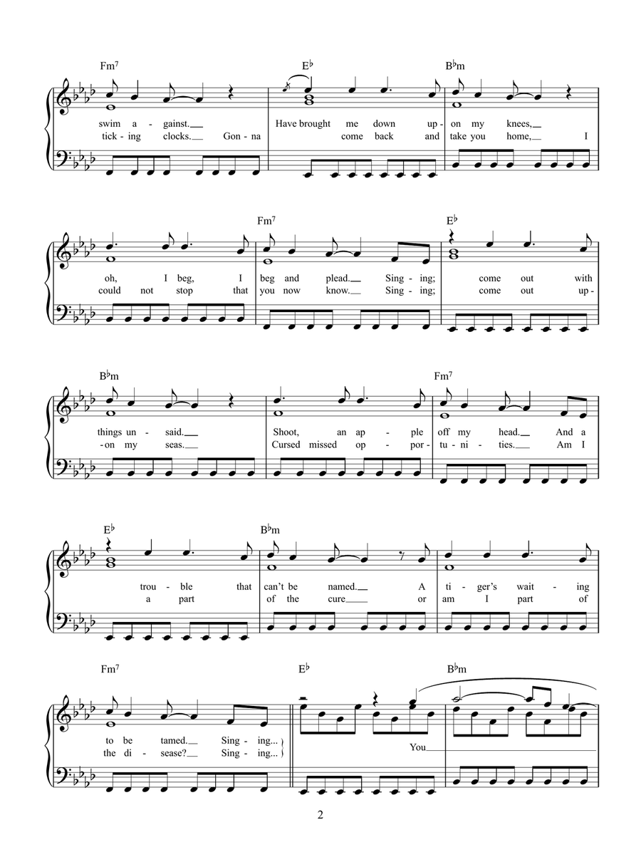 Clocks Piano Solo scores gallery preview page 2