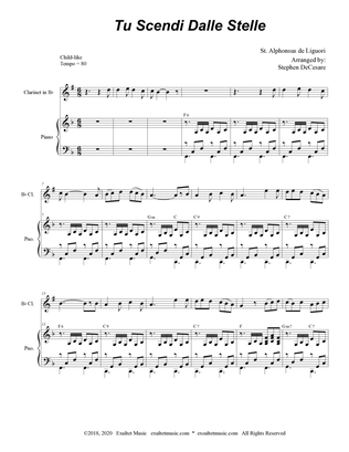 Tu Scendi Dalle Stelle (Bb-Clarinet solo and Piano)