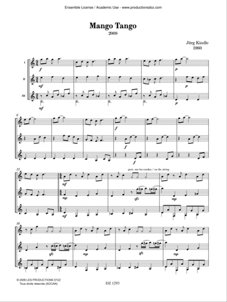 Mango tango Guitar Ensemble scores gallery preview page 3