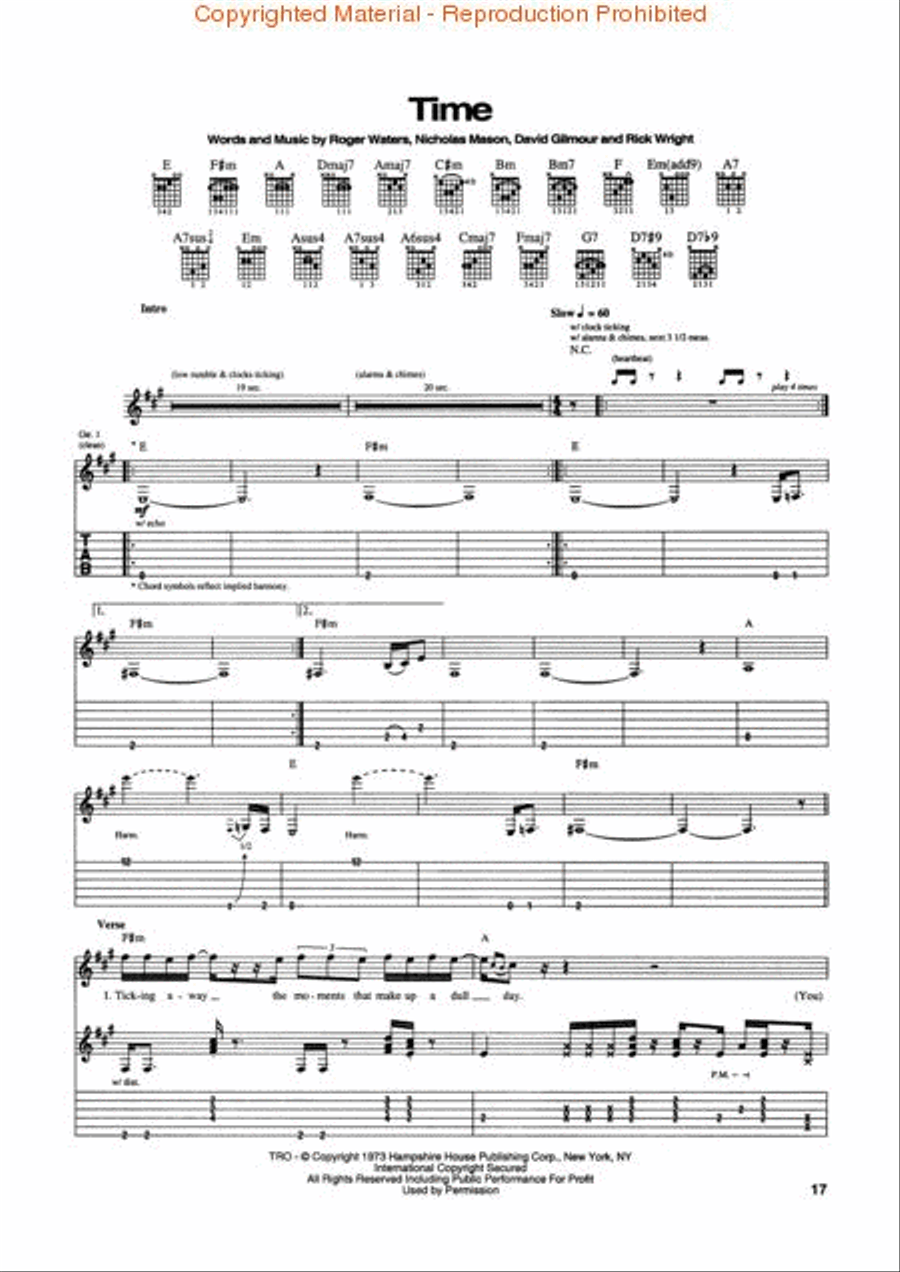 Pink Floyd – Dark Side of the Moon Electric Guitar scores gallery preview page 2