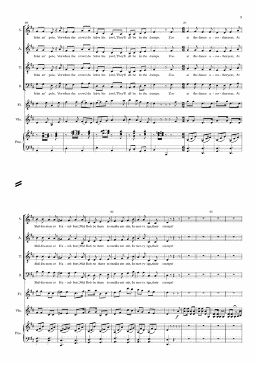 William Barnes Suite - 3. Bob the Fiddler 4-Part scores gallery preview page 5