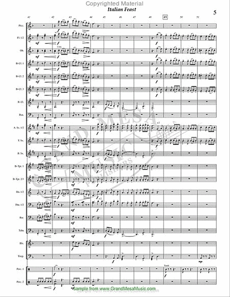 Italian Feast Italian Feast Concert Band scores gallery preview page 6