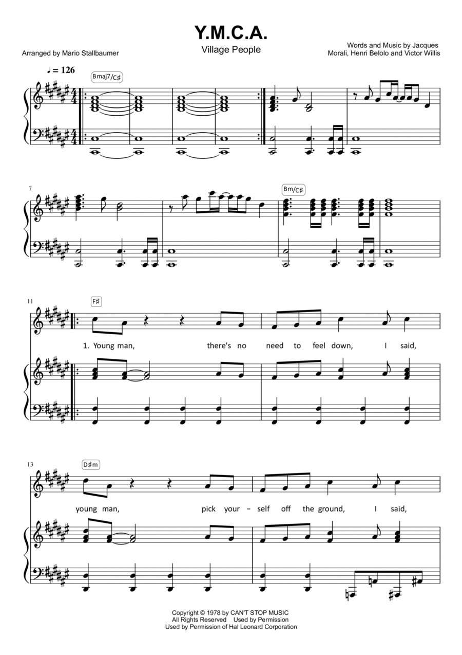 Y.M.C.A. Voice scores gallery preview page 1