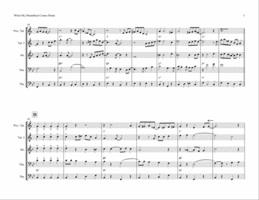When My Dream Boat Comes Home Trumpet Duet scores gallery preview page 3