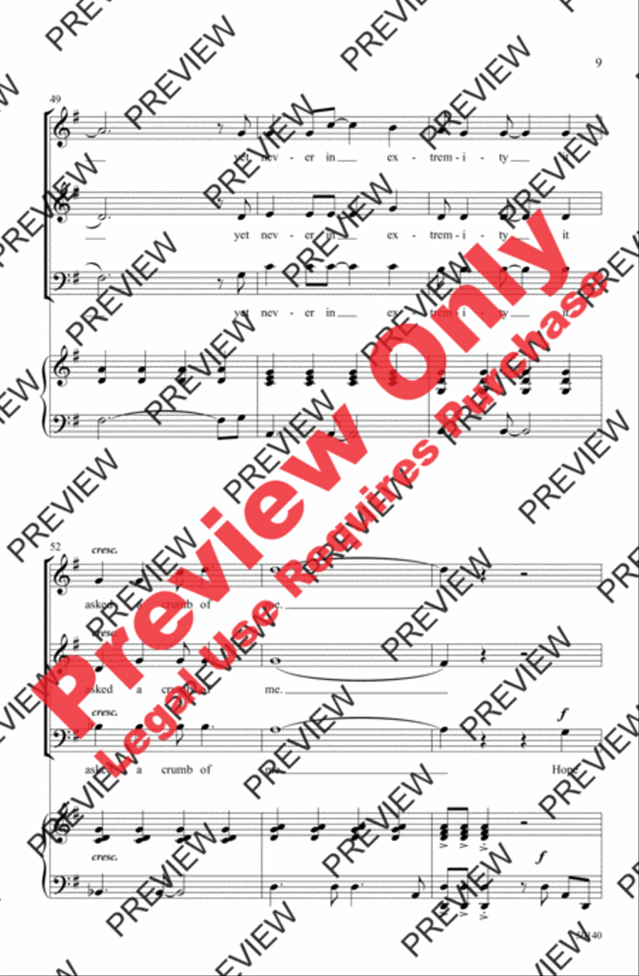 Hope Is the Thing with Feathers 3-Part scores gallery preview page 9