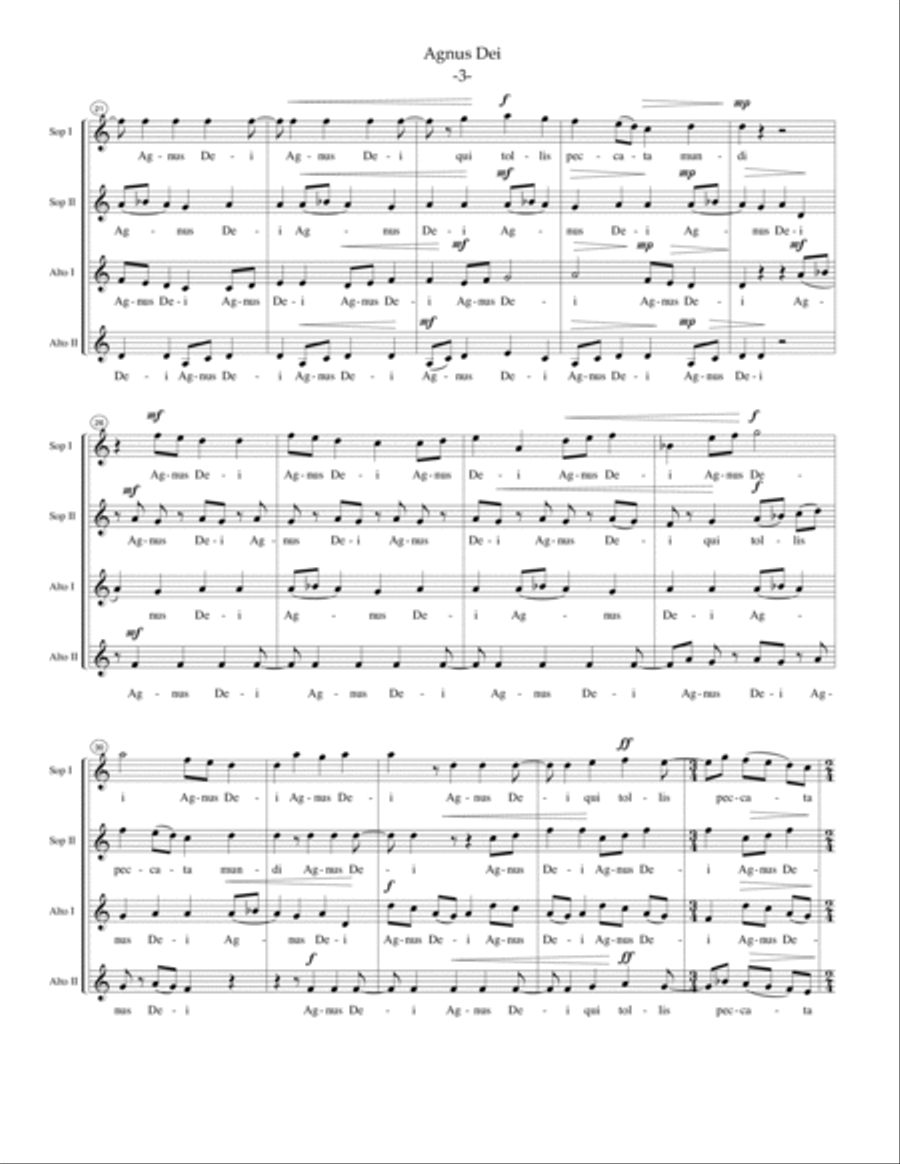 3 Meditations - Agnus Dei; Beautus Vir; Jubilate Deo - SSAA SSAA scores gallery preview page 4