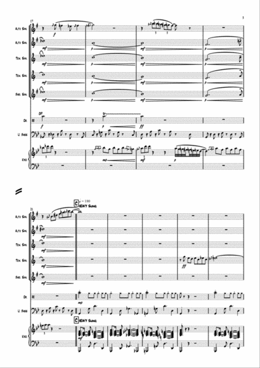 Escalator Funk (Swing) Jazz Ensemble scores gallery preview page 3