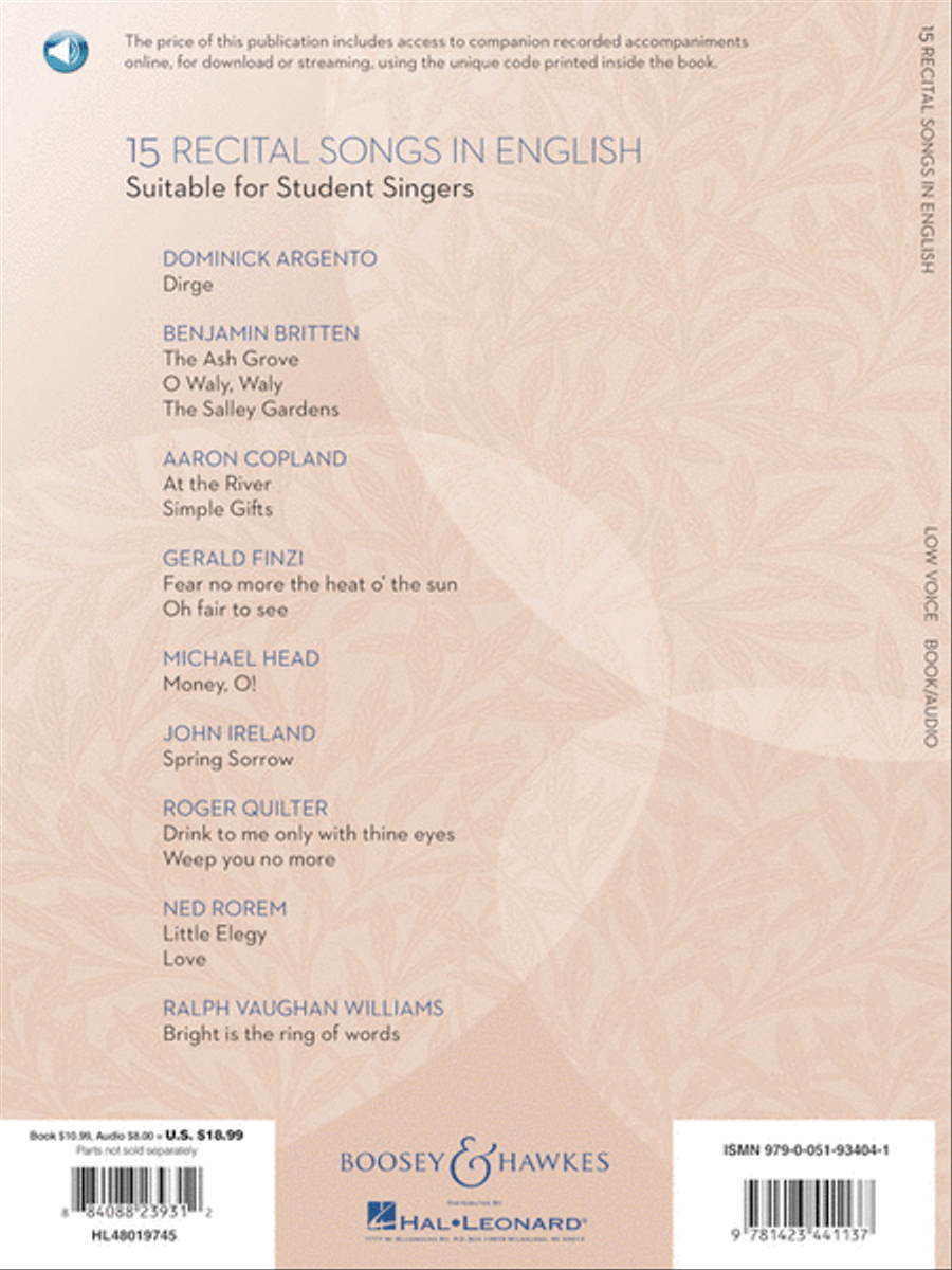 15 Recital Songs in English Low Voice scores gallery preview page 7