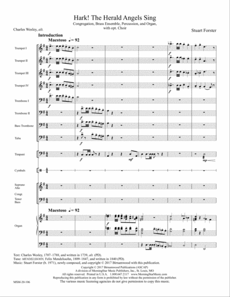 Hark! The Herald Angels Sing 4-Part scores gallery preview page 1