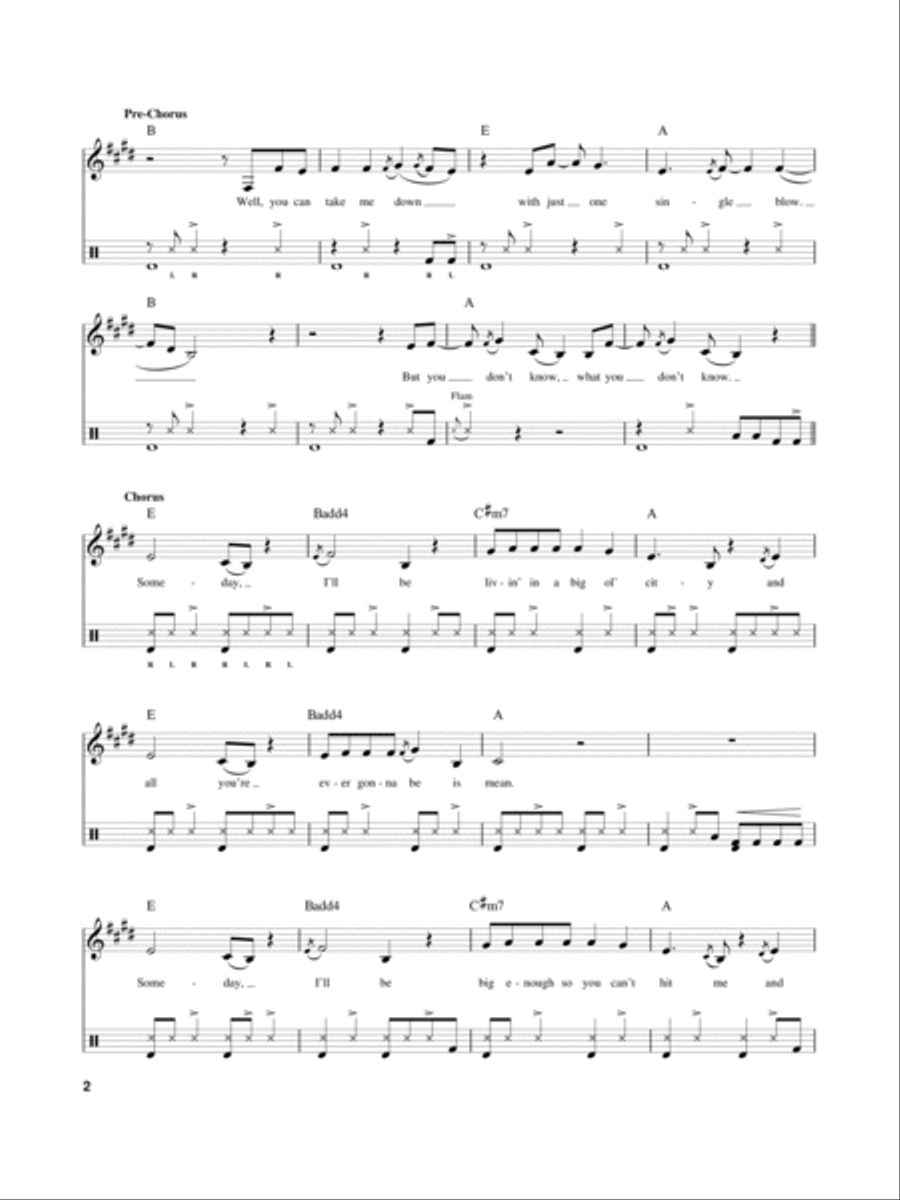 Mean (for Acoustic Guitar, Voice and Cajón) Voice scores gallery preview page 2