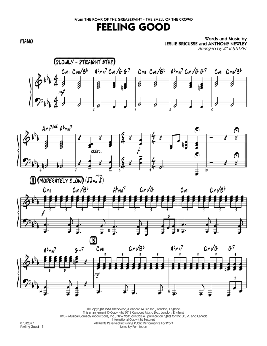 Feeling Good - Piano Jazz Ensemble scores gallery preview page 1