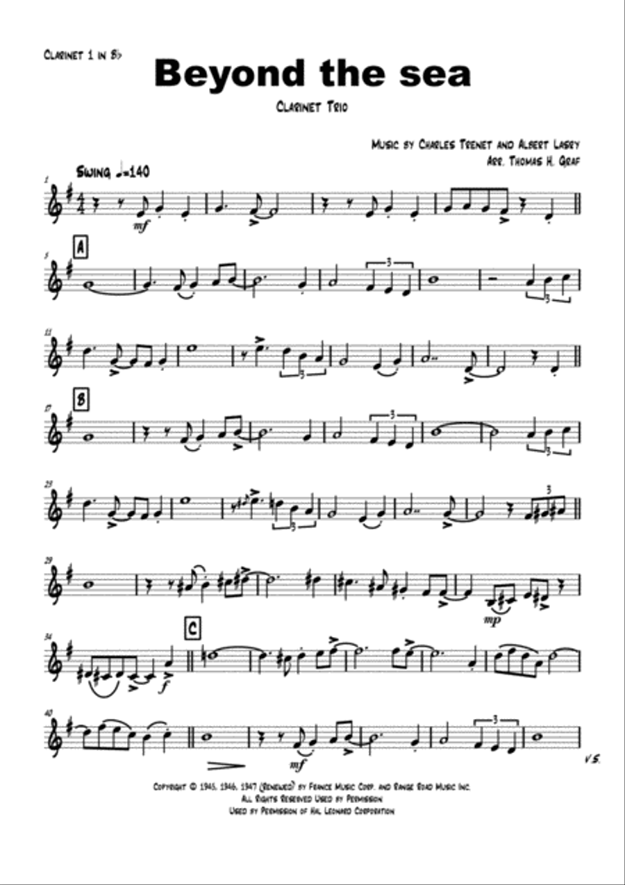 Beyond The Sea Woodwind Trio scores gallery preview page 4