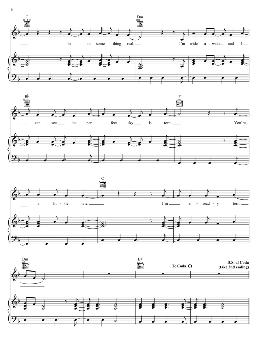 Torn Torn Piano, Vocal, Guitar scores gallery preview page 4
