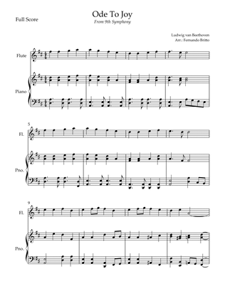 Ode To Joy Theme (from Beethoven's 9th Symphony) for Flute Solo and Piano Accompaniment