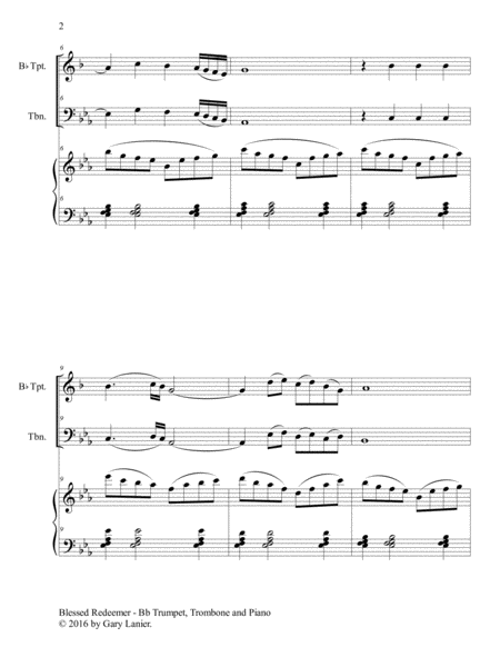 3 FAVORITE HYMNS (Trio - Bb Trumpet, Trombone & Piano with Score/Parts) image number null