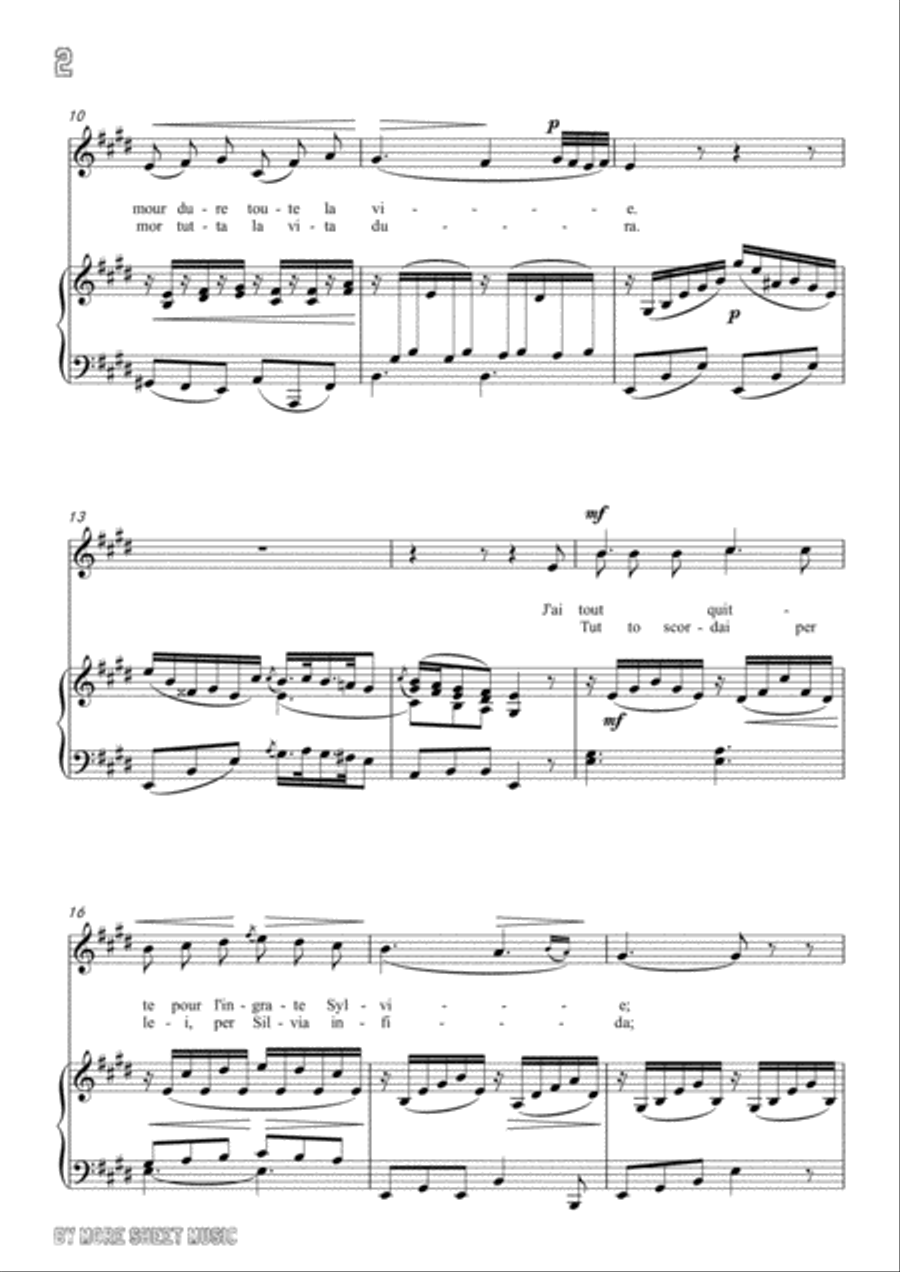 Giovanni-Piacer d'amor in E Major,for Voice and Piano Voice Solo scores gallery preview page 4