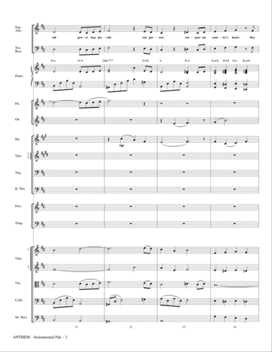 Anthem (from Chess) - Full Score Choir scores gallery preview page 3