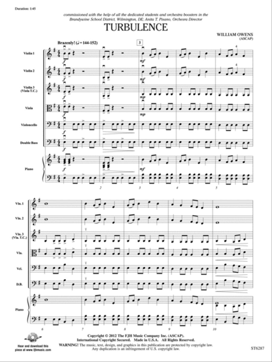 Turbulence: Score String Orchestra scores gallery preview page 3