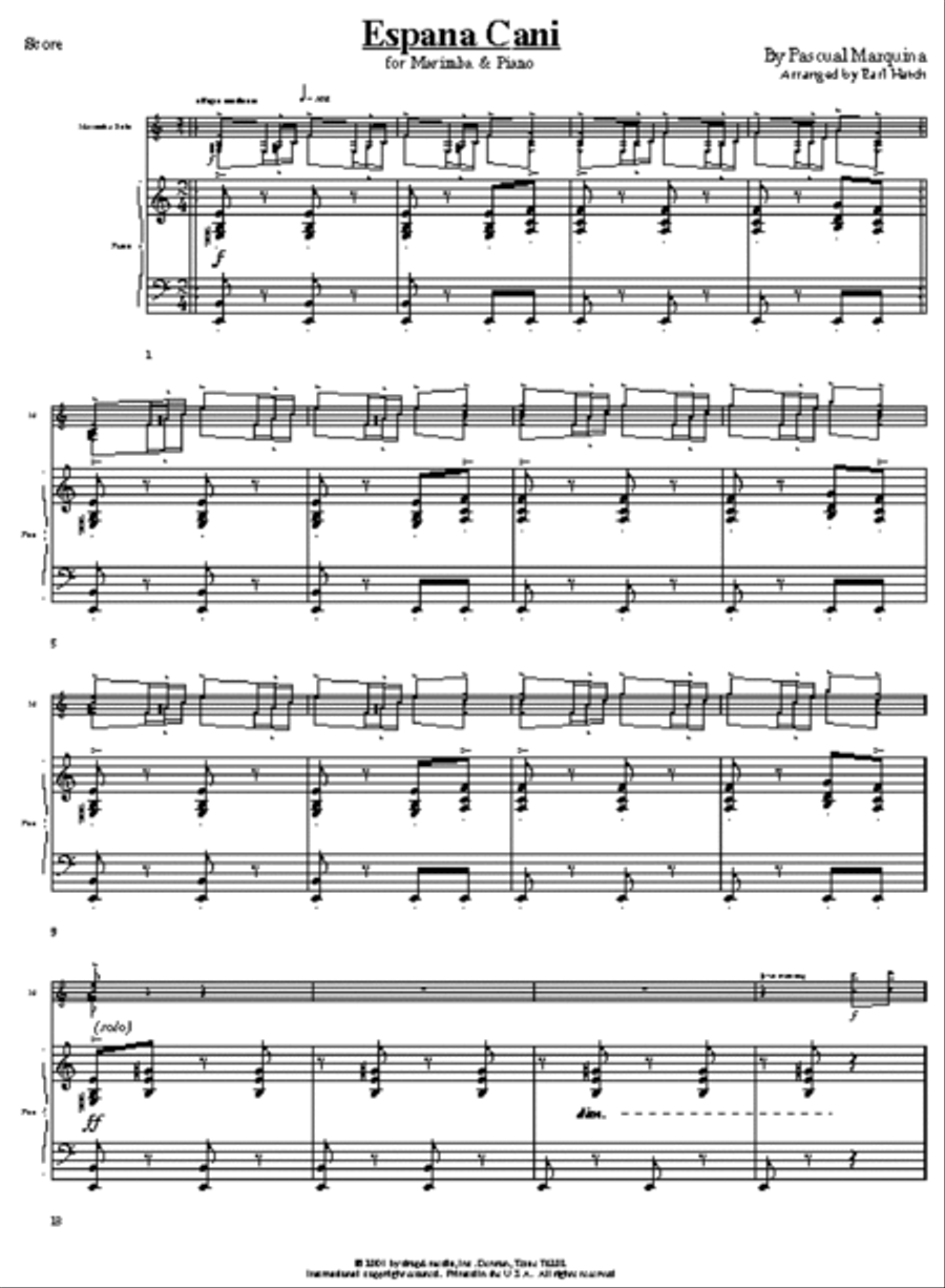 Espana Cani Espana Cani Percussion scores gallery preview page 2