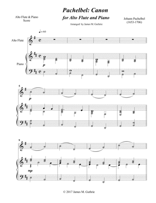 Book cover for Pachelbel: Canon for Alto Flute & Piano
