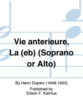 Vie anterieure, La (eb) (Soprano or Alto)