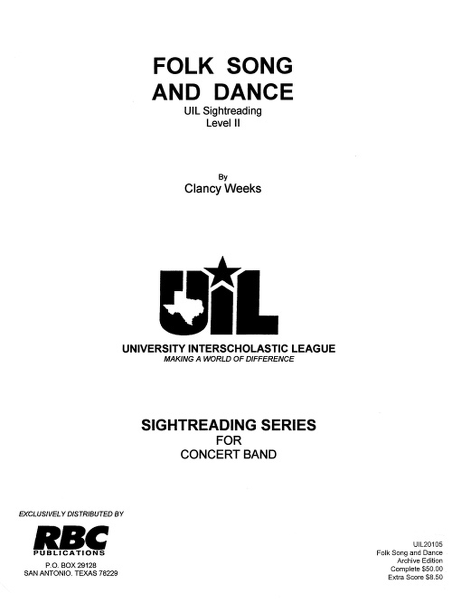 Folk Song And Dance Folk Song And Dance Concert Band scores gallery preview page 1