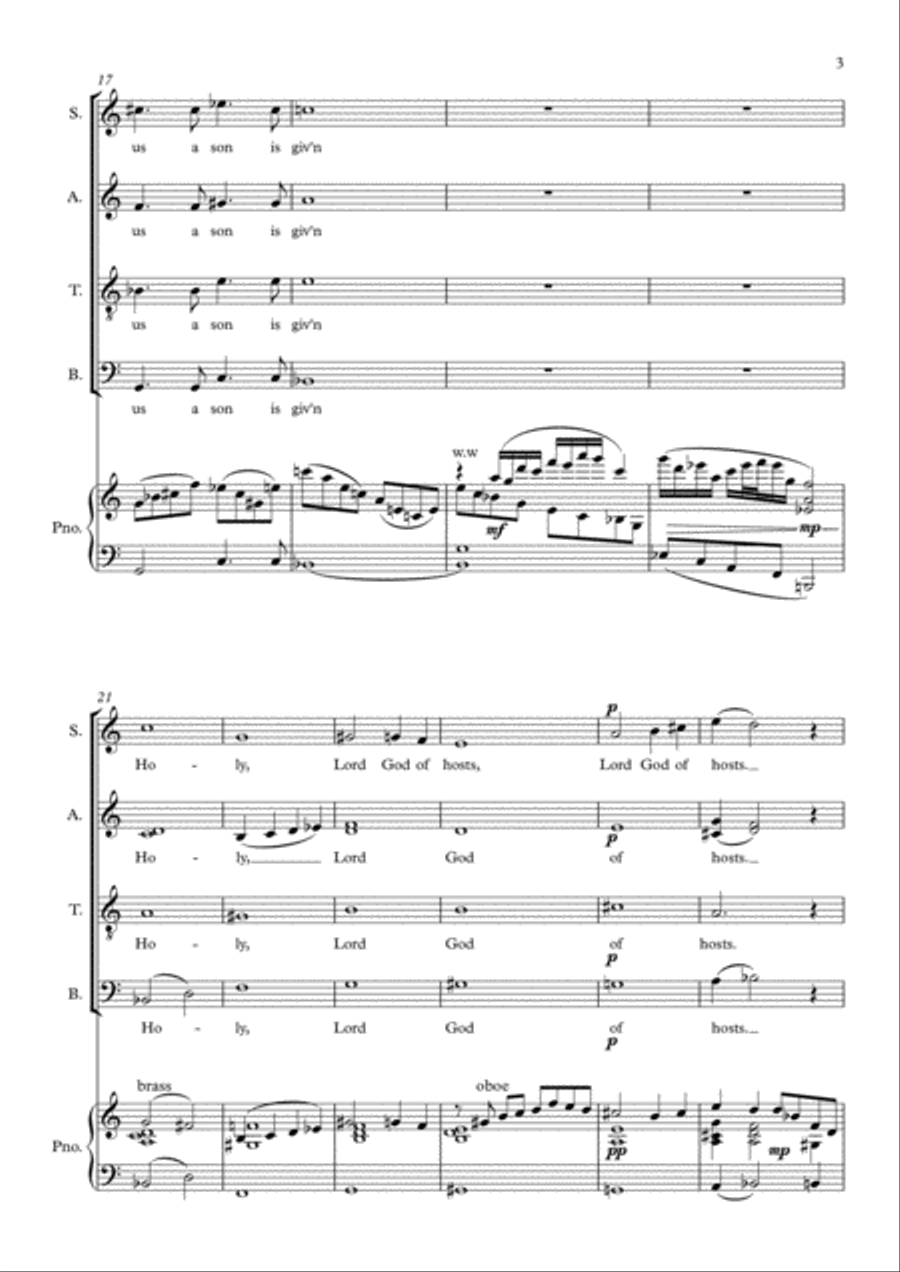 Christmas Hosana - choir and piano 4-Part scores gallery preview page 3