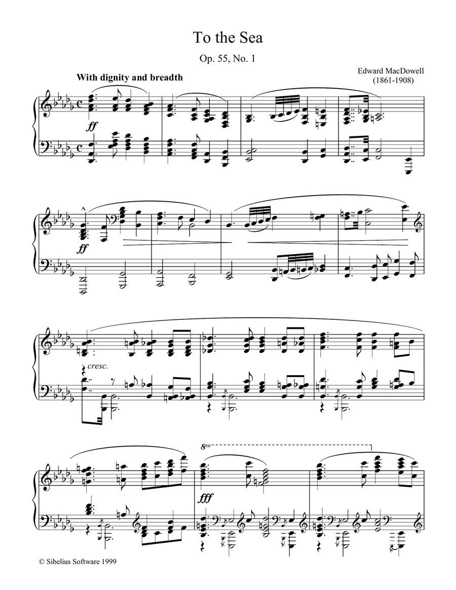 To The Sea Piano Solo scores gallery preview page 1