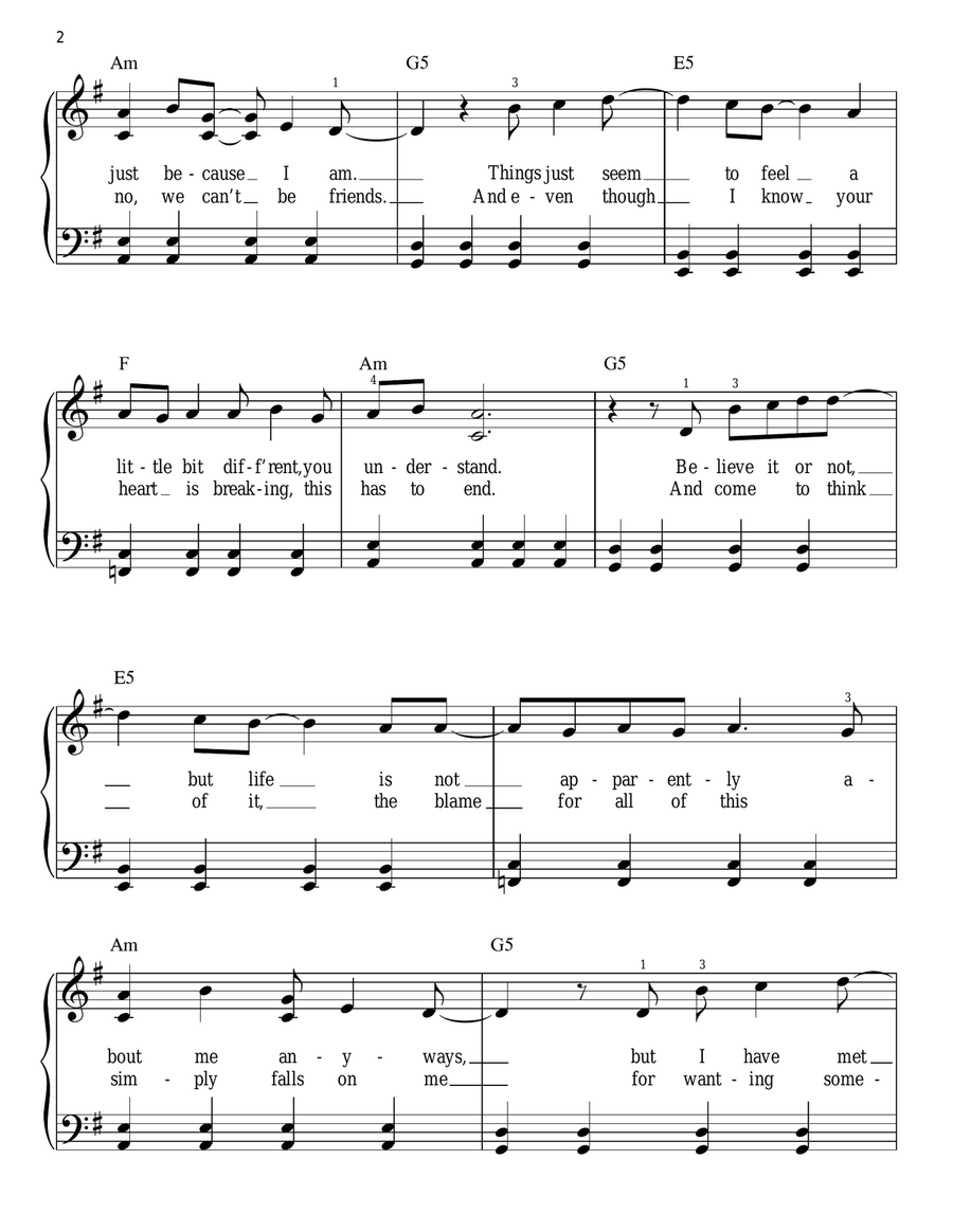 So Long Self Easy Piano scores gallery preview page 2