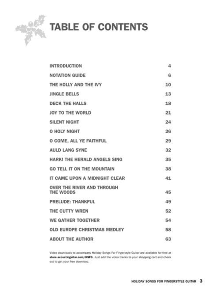 Holiday Songs for Fingerstyle Guitar Acoustic Guitar scores gallery preview page 3